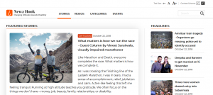 Screenshot of NewzHook website with default colour scheme
